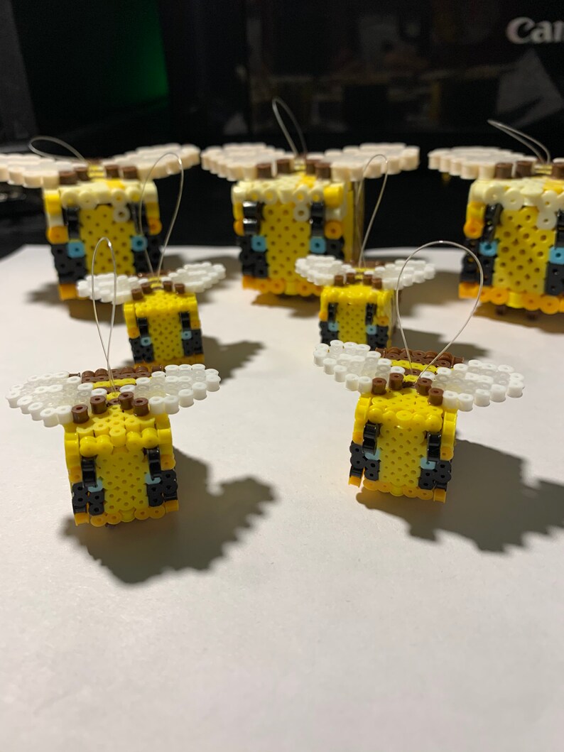  Minecraft Bee Perler Beads 3D Template 