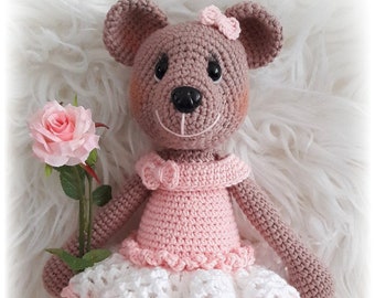 Bella Bear, crochet pattern, amigurumi bear pattern, crochet pattern