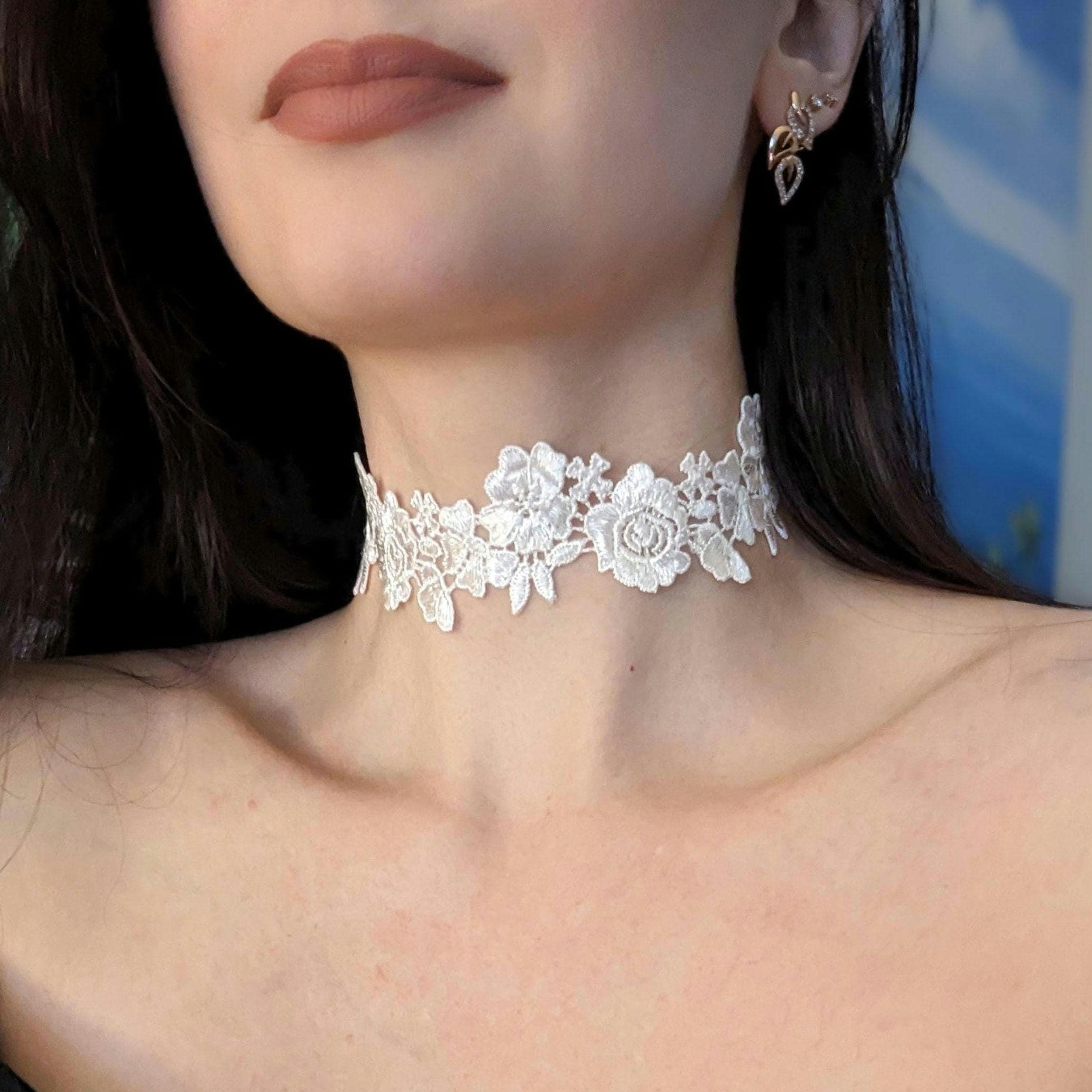 White Lace Choker - Etsy