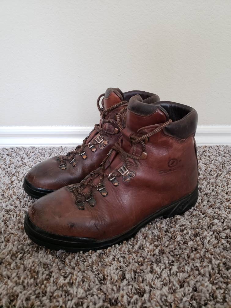 Vintage Brown SCARPA Boots Men's Hiking 