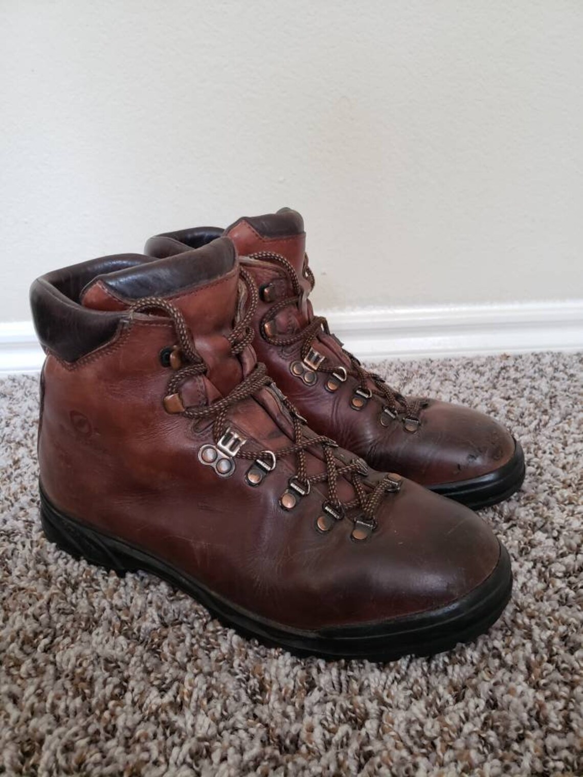 Vintage Brown SCARPA Boots Men's Hiking Boots Heavy Etsy