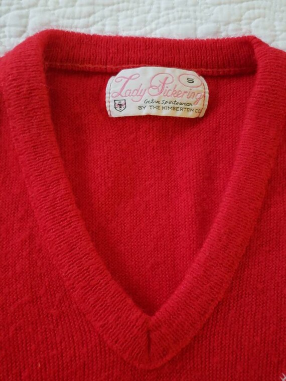 Vintage Lady Pickering V Neck Hannastown Golf Club Sweater Women's Size S View 4