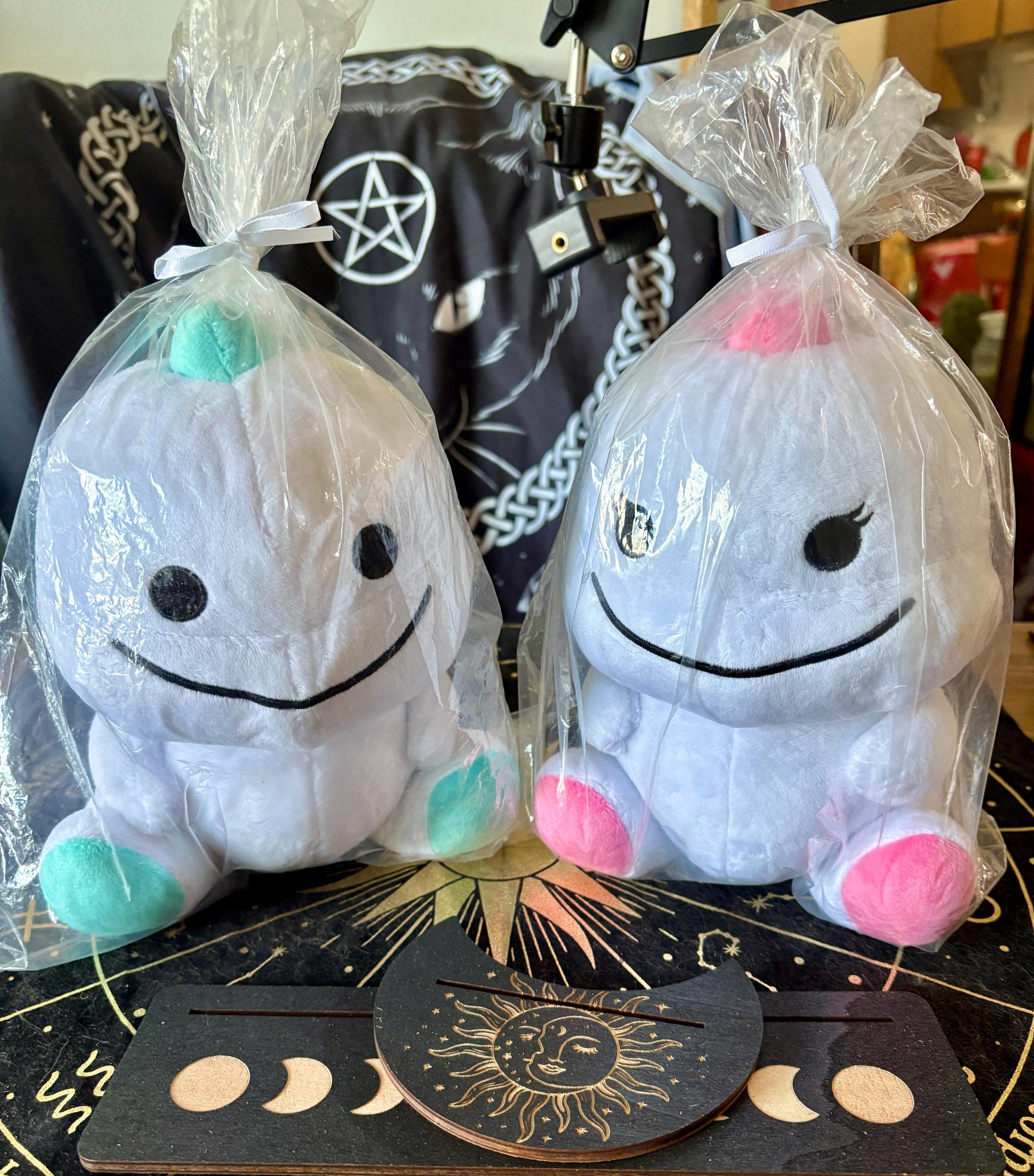BIGO LIVE Pumpkin Dino & Witch Dino セット Bigo Live Official Dinosaur Dino Go Chan & Bi Chan Plush