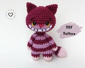 Crochet Pattern Amigurumi Cheshire Cat Alice in Wonderland PDF English