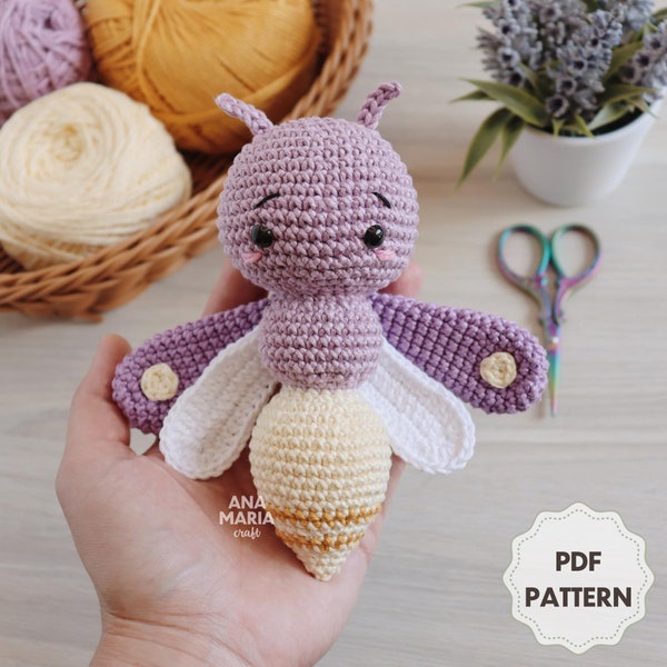 E-book Crochet Pattern Amigurumi Luma the Firefly Rattle PDF (English)