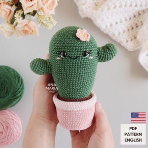 Gehaakt amigurumipatroon Cactus Flora + minicactus sleutelhanger