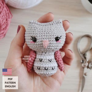 E-book Crochet Pattern Amigurumi Sophia the Little Owl keychain PDF