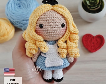 Crochet Amigurumi Pattern Doll Alice in Wonderland