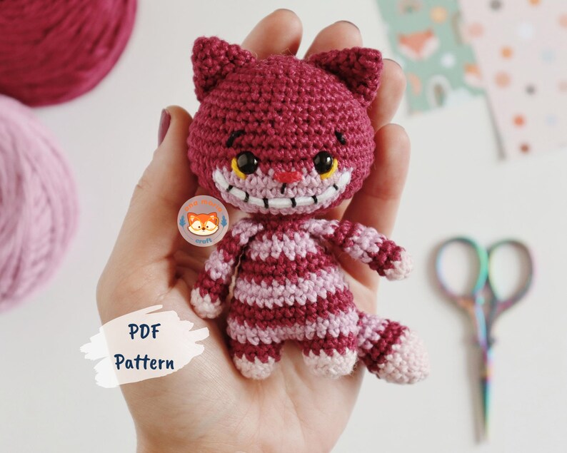 Crochet Pattern Amigurumi Cheshire Cat Alice in Wonderland PDF Etsy