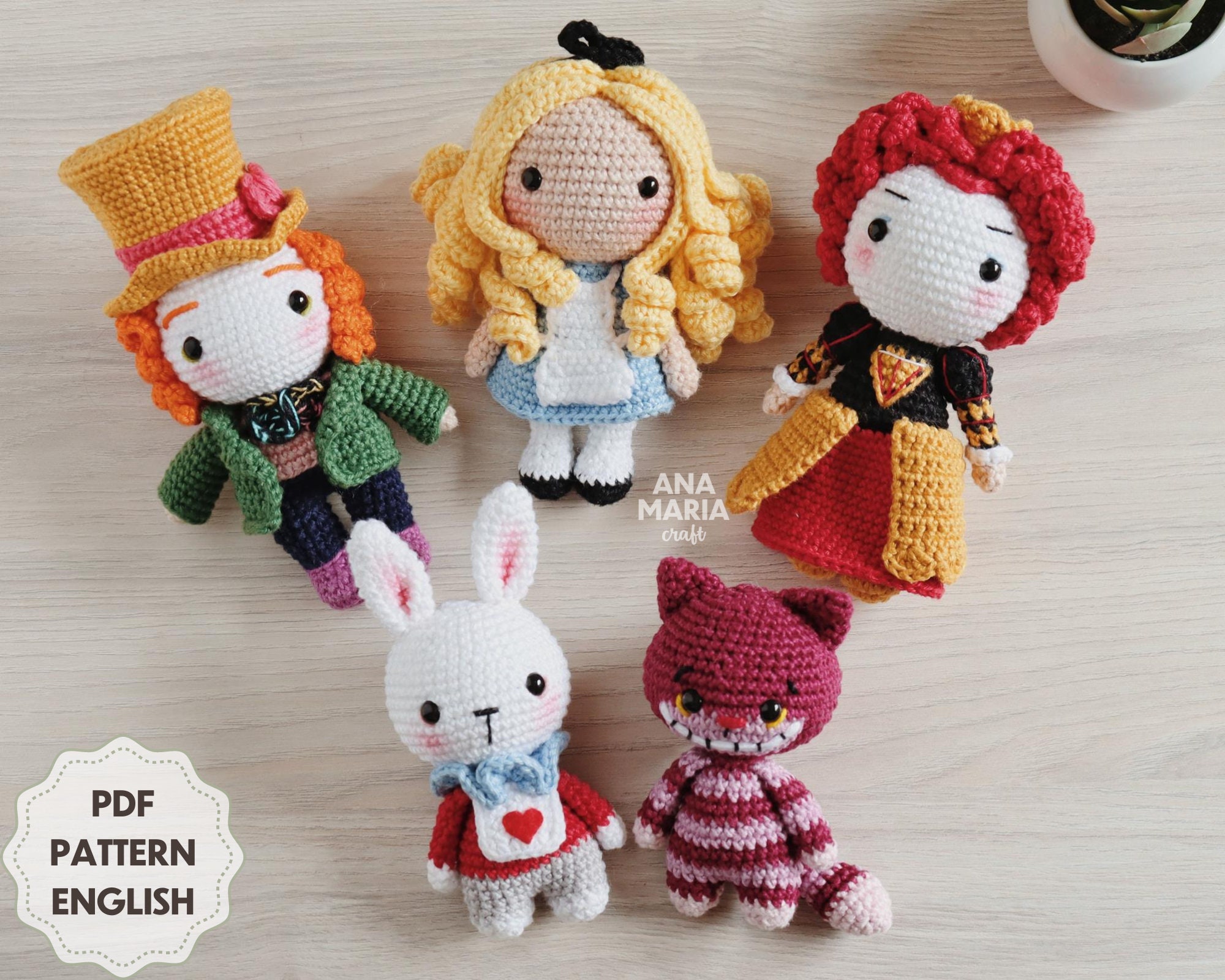 Ebook Crochet Pattern Amigurumi PDF Pack Alice in Wonderland Etsy