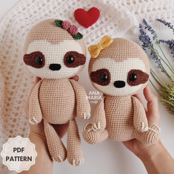 E-book Crochet Pattern Amigurumi Sloth Juliet PDF (English)