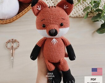 Crochet Amigurumi Pattern Theo the Maned Wolf Fox PDF