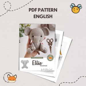 Crochet Amigurumi Pattern Ellie the Elephant Safari Savannah PDF - Etsy