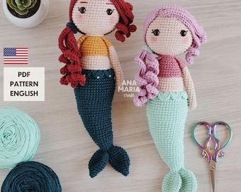 Crochet Amigurumi Pattern Mermaid Doll Lara