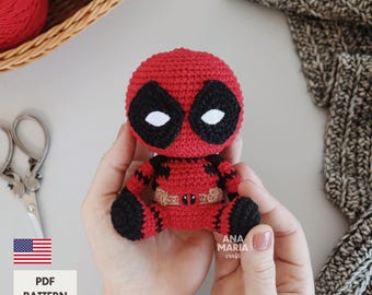 Crochet Amigurumi Pattern - Deadpool - PDF