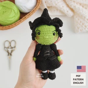 E-book Crochet Pattern Amigurumi - The Wicked Witch Elphaba - The Wizard of Oz - PDF
