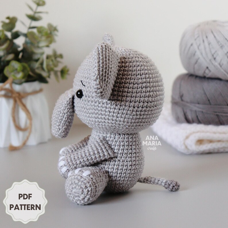 Crochet Amigurumi Pattern Ellie the Elephant Safari Savannah PDF - Etsy
