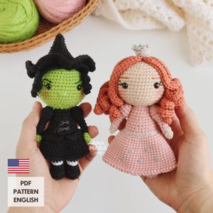 E-book Crochet Pattern Amigurumi Pack The Wizard of Oz -  The Good Witch and The Wicked Witch - Elphaba and Glinda -  PDF