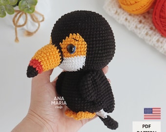 Crochet Amigurumi Pattern - Joey, the Toucan Bird - E-book Tutorial - DIY Plush Toy