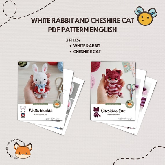 E-book Crochet Pattern Amigurumi PDF Pack Alice in Wonderland and Mad  Hatter PDF english 