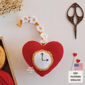 E-book Crochet Pattern Amigurumi - Tin Man's Heart Clock - The Wizard of Oz - PDF
