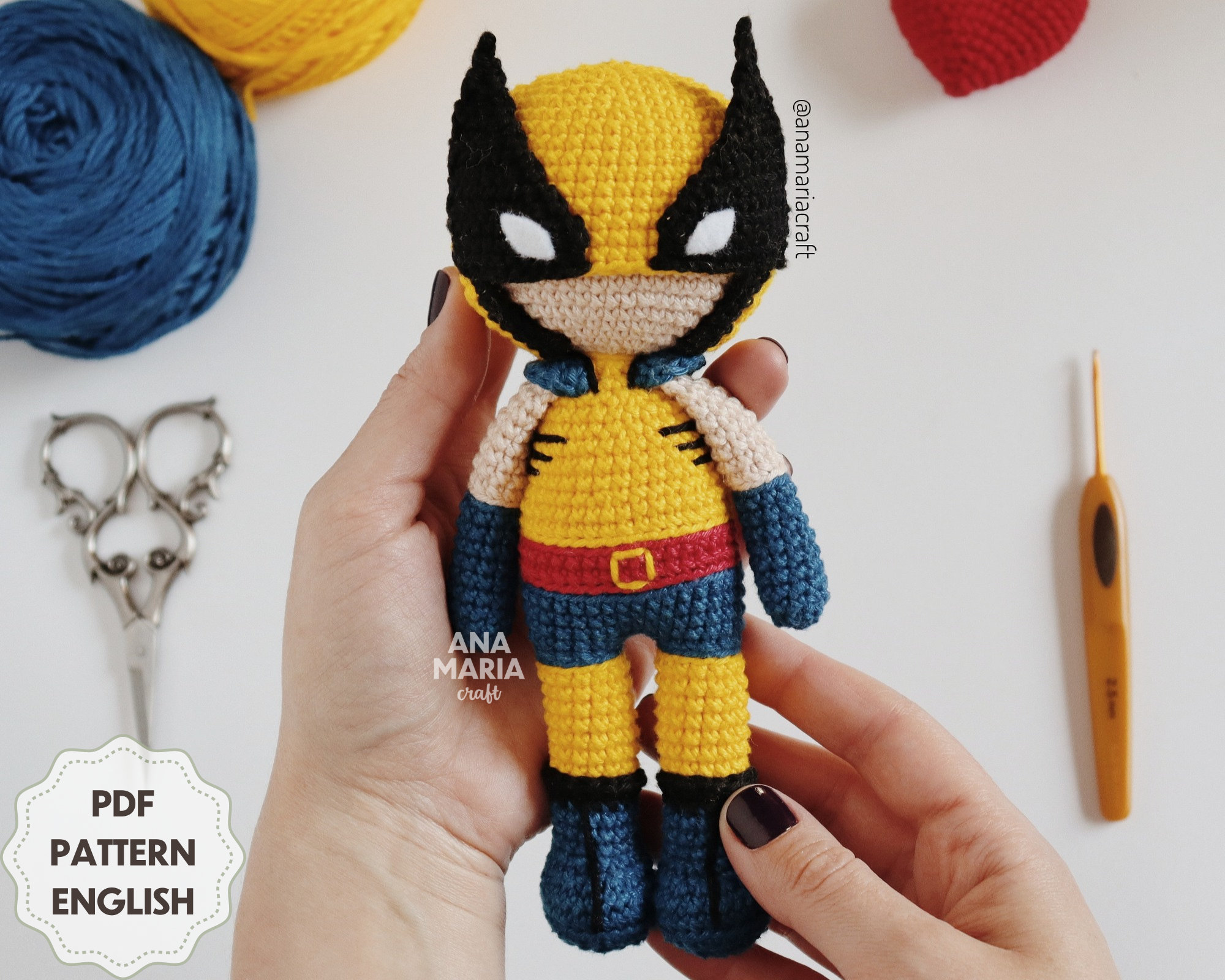 Wolverine Hand Pattern E-book Amigurumi Crochet Pattern Wolverine X-Men PDF English - Etsy Canada