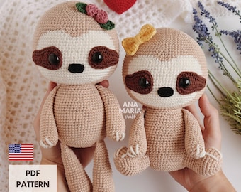 E-book Crochet Pattern Amigurumi Sloth Juliet PDF