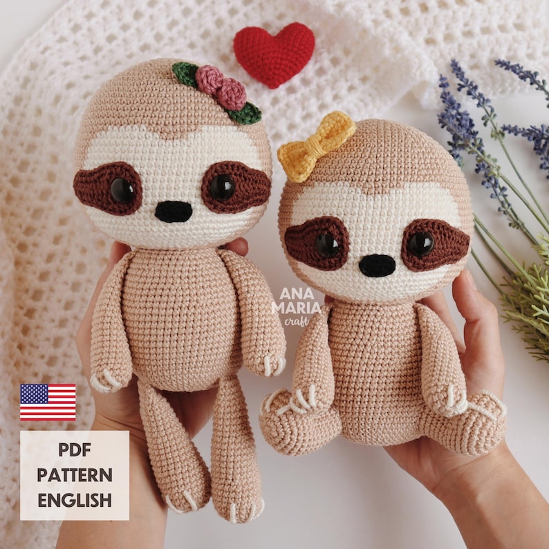 Crochet Amigurumi Pattern Sloth Juliet PDF image 1