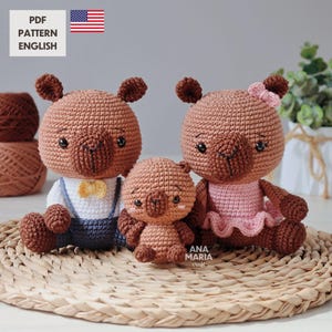 Crochet Amigurumi Pattern - Cocoa, the Capybara - E-book Tutorial - DIY Plush Toy
