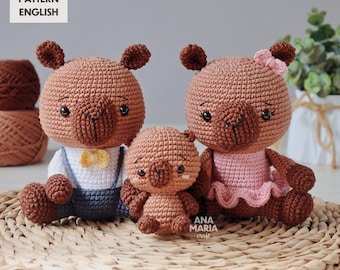 Virkat Amigurumi-mönster - Kakao, kapybaran - Handledning för e-bok - DIY-plyschleksak