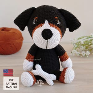 Crochet Amigurumi Pattern Dog Puppy Bernese Bruce