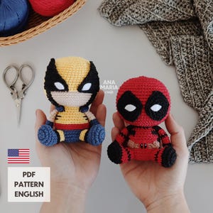 E-book Crochet Pattern Amigurumi - Deadpool & Wolverine - PDF