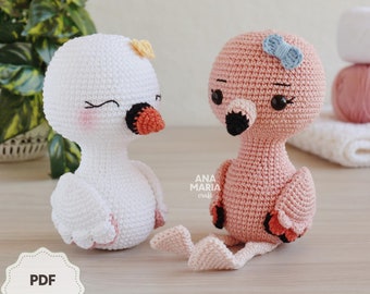 E-book Crochet Pattern Amigurumi Lilly Flamingo and Swan PDF (English)