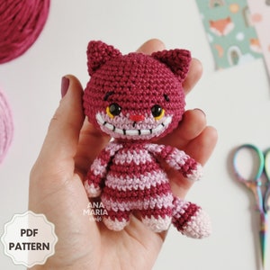 E-book Crochet Pattern Amigurumi Cheshire Cat Alice in Wonderland PDF (English)