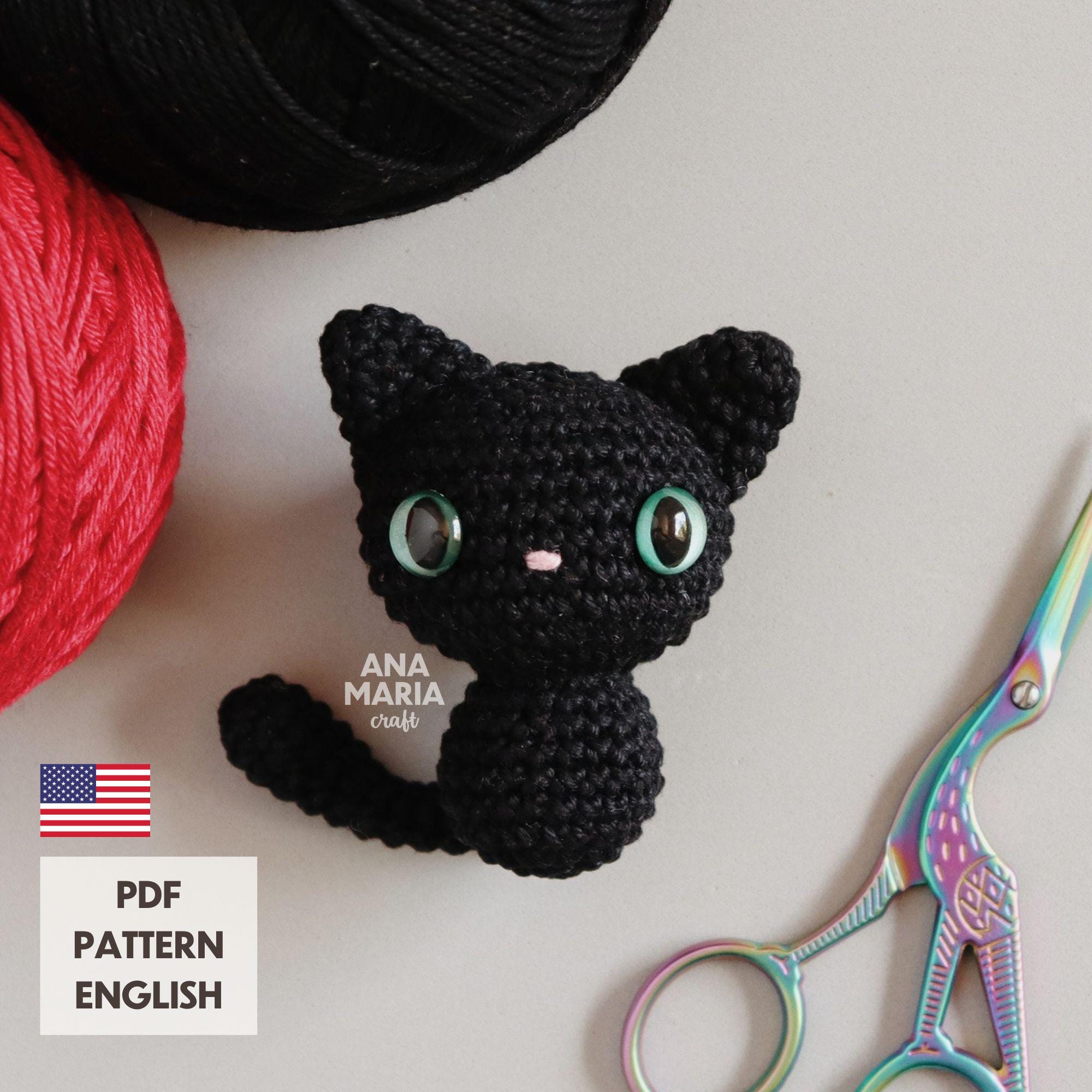 かぎ針編みあみぐるみパターン 黒猫キーホルダー PDF - Etsy 日本
