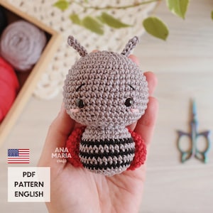 Crochet Amigurumi Pattern Jojo the Ladybug keychain Insect