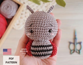 Patrón de amigurumi de ganchillo: llavero de Jojo la mariquita (insecto)
