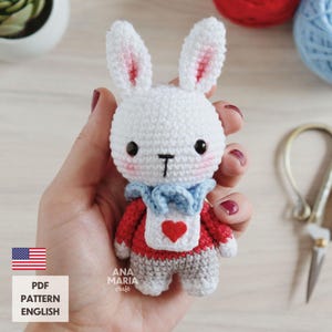 E-book Crochet Pattern Amigurumi White Rabbit Alice in Wonderland Bunny Easter PDF