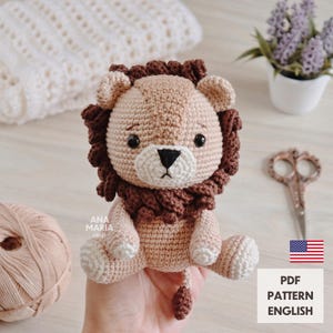 E-book Crochet Pattern Amigurumi Lion Leon Safari Savannah PDF
