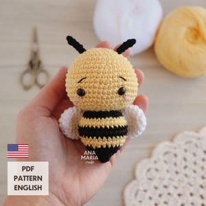 E-book Crochet Pattern Amigurumi Little Bee Melissa keychain PDF