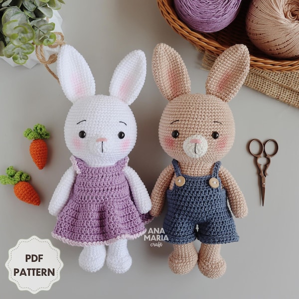 E-book Crochet Pattern Amigurumi Marshmallow the Bunny Rabbit Easter PDF (English)