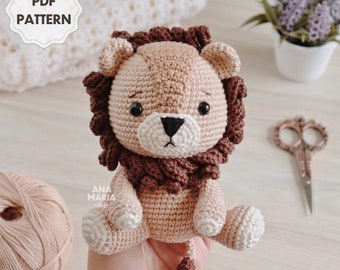 E-book Schema Uncinetto Amigurumi Lion Leon Safari PDF (inglese)