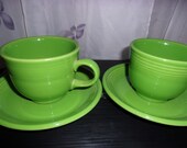 Homer Laughlin Fiesta 2 Cups And Saucers