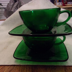 Green Charm Cups and Saucers