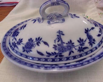 Flow Blue Covered Dish