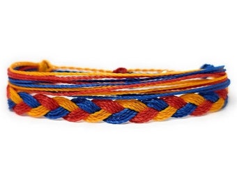 Armenia Braided Bracelet, Waxed Polyester, Adjustable