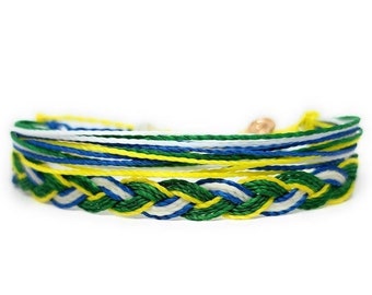 Brazil,Patriotic Bracelet, By Mabuhay Bracelets® | Gift for her, Gift for him