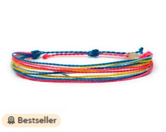 Bracelets personnalisés en cire imperméables, bracelets inspirés de Pura Vida, bracelets imperméables, enduits de cire, bracelet surfeur, bracelet de l'amitié