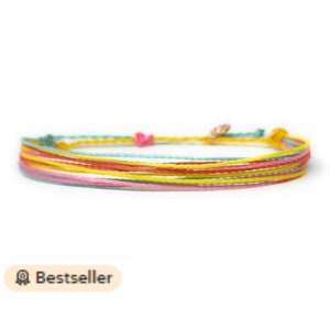 Pastel | Mabuhay  Bracelets | Customized | Multi color | 100% Waterproof US Handmade | Gold Plated LOGO  Charm | Frienship Bracelets |Gift