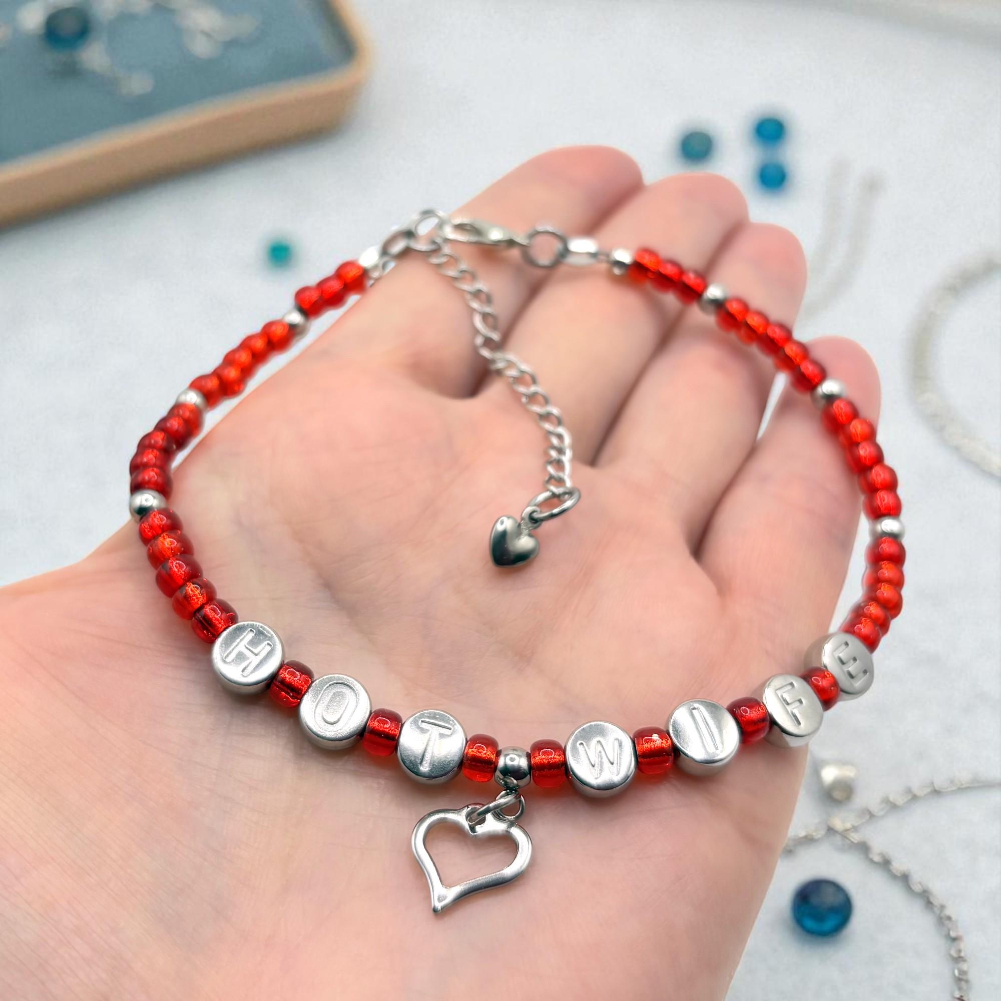 QOS Brand SISSY SLUT Silver Chain Anklet - Sissy Tattoos Beta Cuckold Jewelry